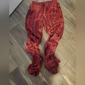 Unisex Black & Red Pants Hot topic String to pull